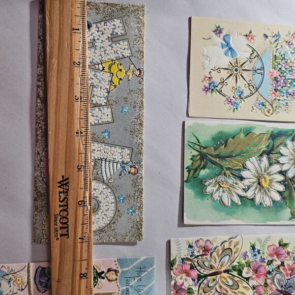 50s Greeting Cards Congratulations baby get well theme set/7 vtg pastel ephemera - Picture 6 of 12